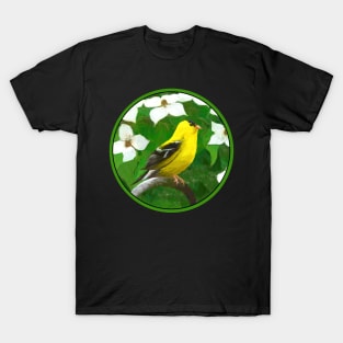 Goldfinch Painting - Cute Original Bird Art T-Shirt